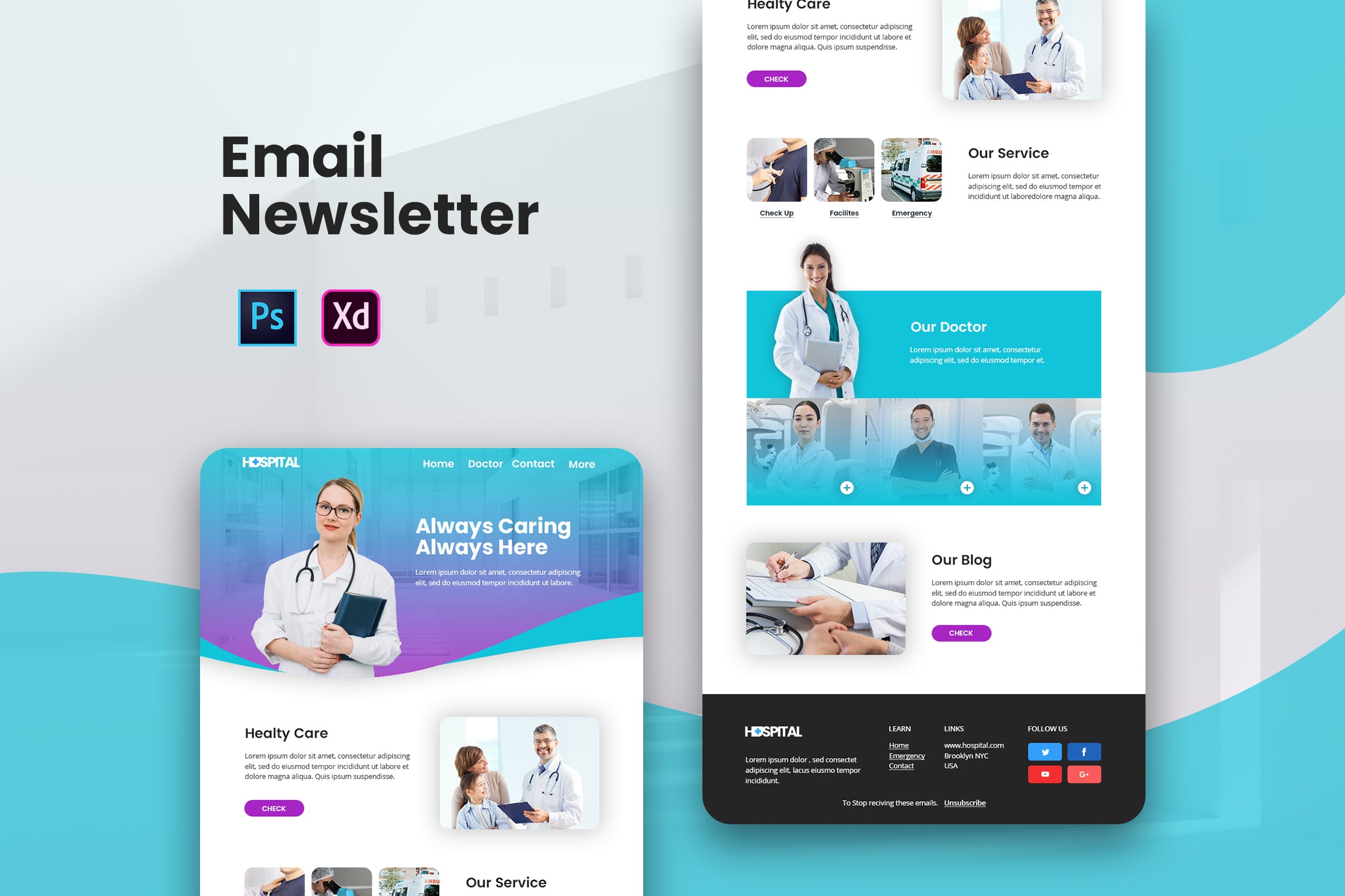 医院/体检机构品牌推广EDM邮件模板素材库精选 Medical Email Newsletter插图