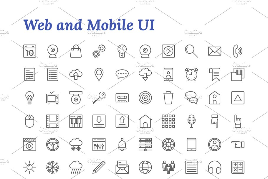 7671枚线条图标合集 7671 Line Icons插图(22)