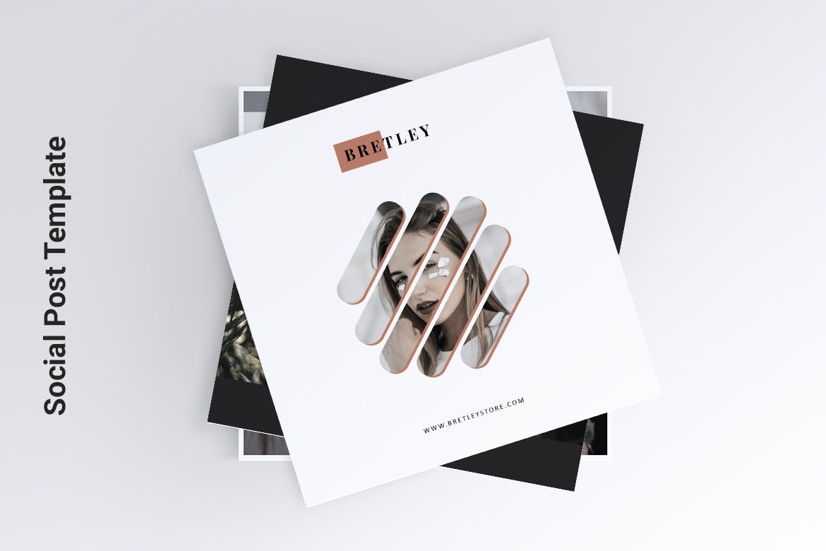 10款Instagram&Facebook社交平台时尚品牌贴图设计模板素材库精选 BRETLEY Fashion Store Instagram & Facebook Post插图(1)