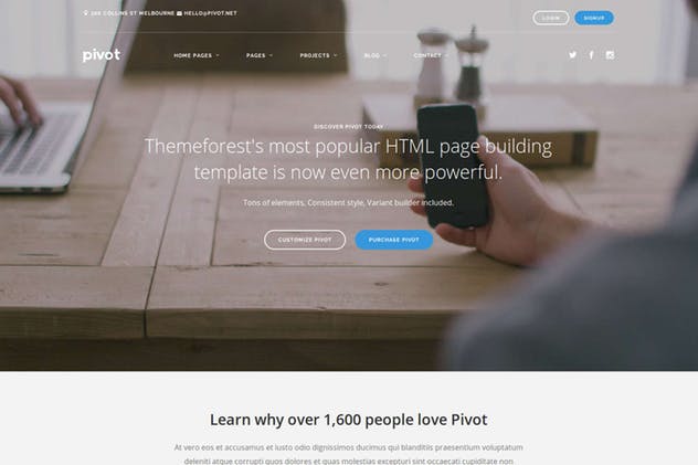 基于Bootstrap的多功能响应式Drupal主题模板素材库精选 Pivot – Drupal 8 Multipurpose Theme插图(1)