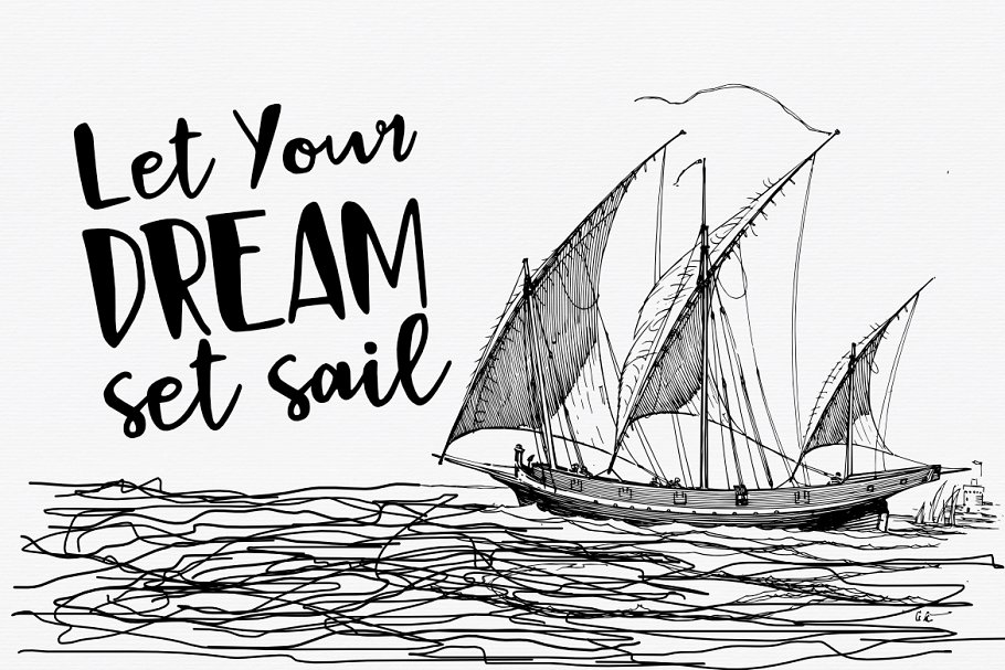 Black Sail Brush Font插图3