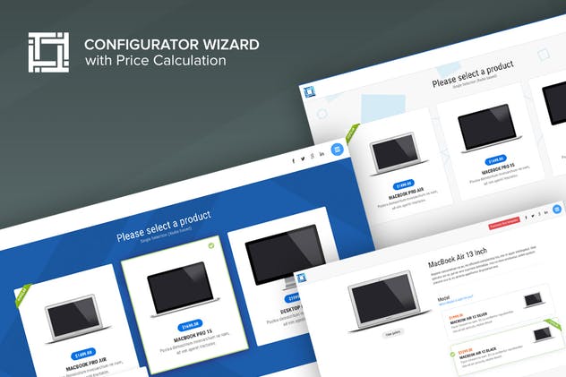 笔记本电脑电商网站HTML模板素材库精选 Configurator – Working Configurator Wizard插图(1)