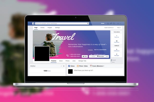 旅行品牌Facebook时间轴封面设计模板素材库精选 Travel Brush Facebook Timeline Cover插图(1)