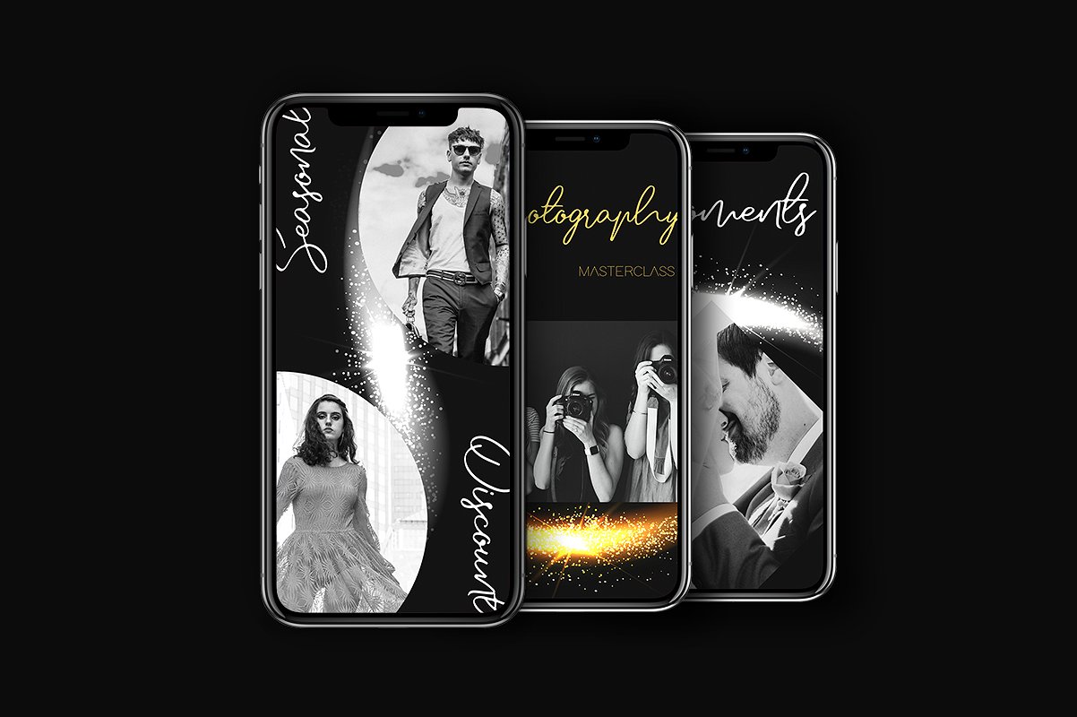 高端时尚黑色系列的Instagram故事模板素材库精选 Magic – Instagram Stories [psd,jpg,ttf]插图(3)