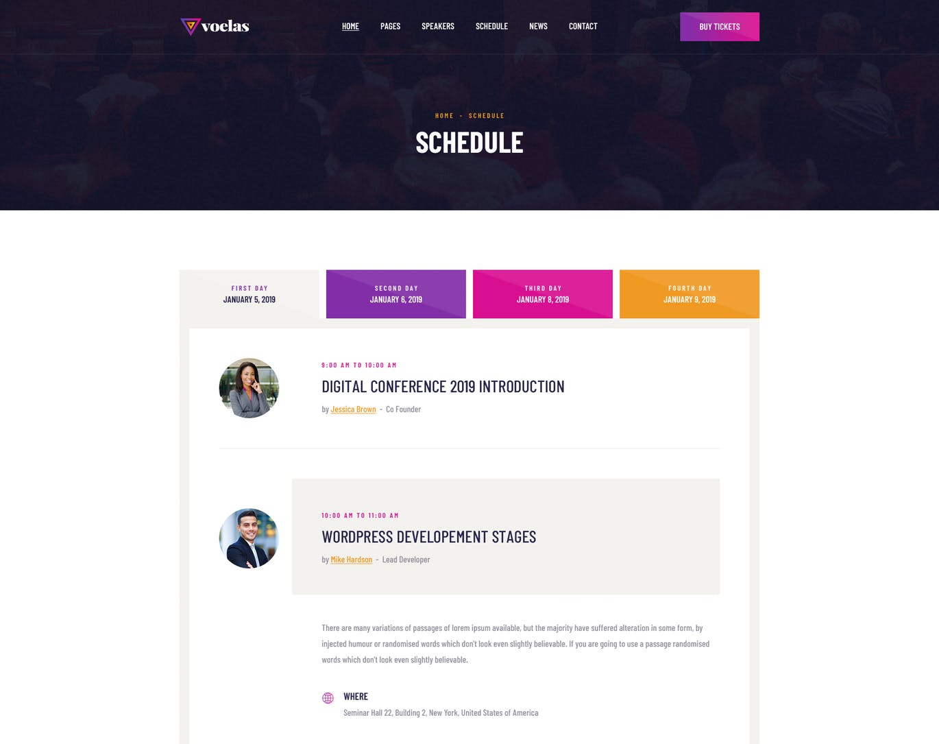 活动会议报名网站HTML模板素材库精选 Voelas – Event & Conference HTML Template插图(9)