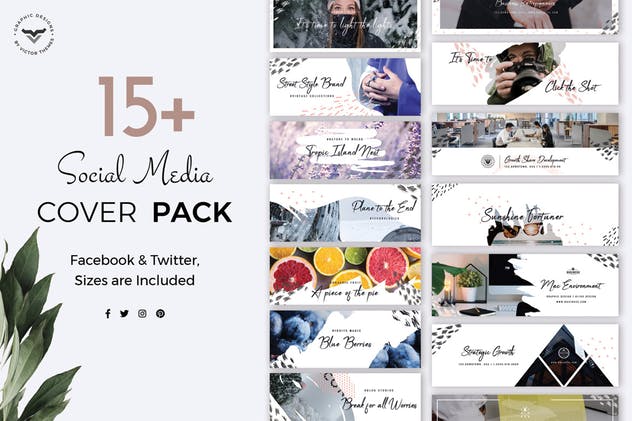 15+社交媒体封面创意设计模板素材库精选 Social Media Cover Template插图(1)