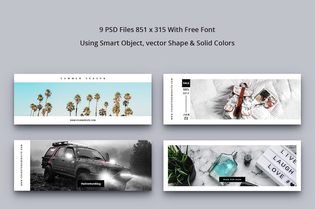 清新简约社交媒体Facebook封面模板素材库精选 Facebook Cover Vol. 6插图(1)