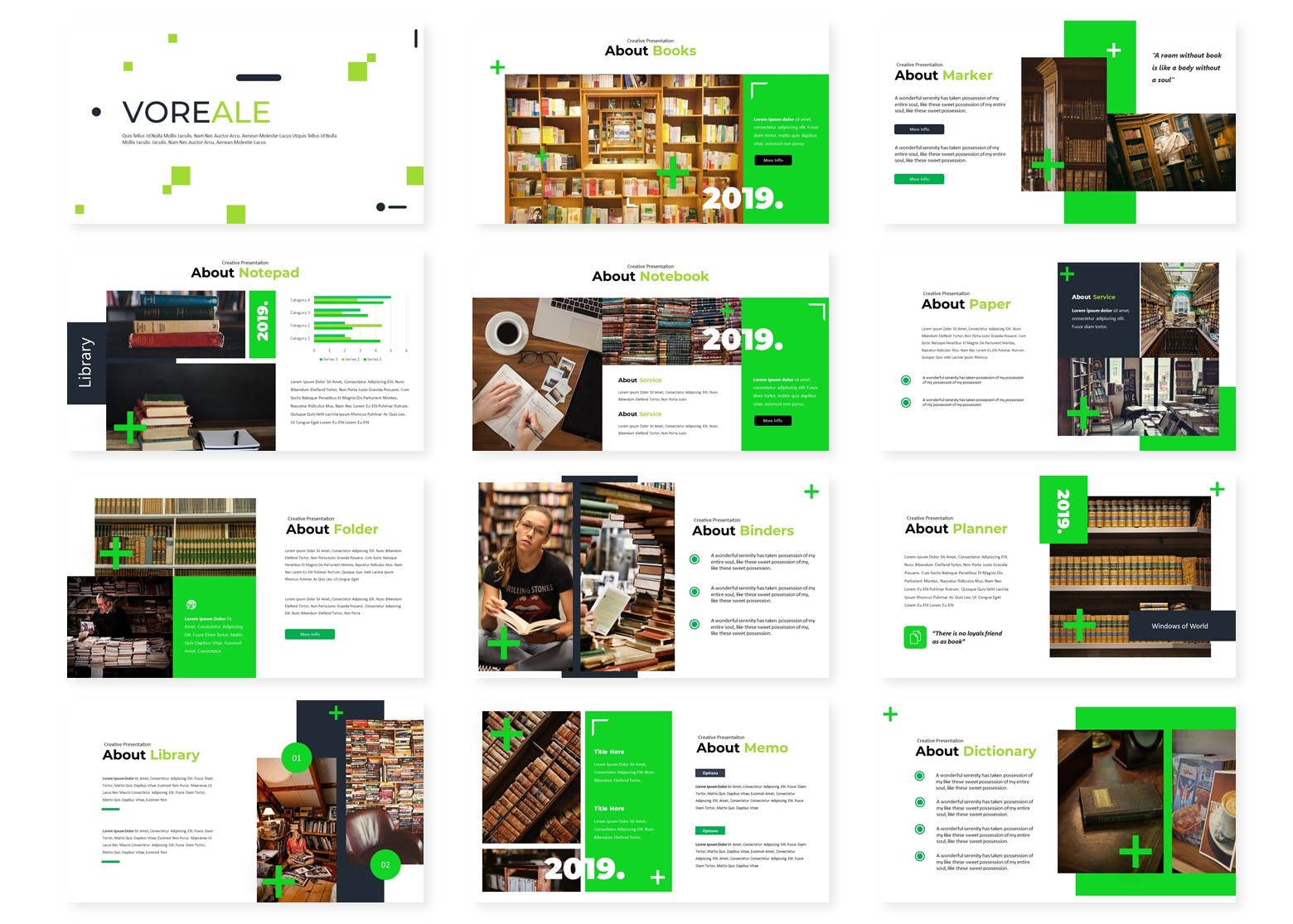 书店/图书馆宣传PPT幻灯片模板 Voreale – Powerpoint Template插图(1)