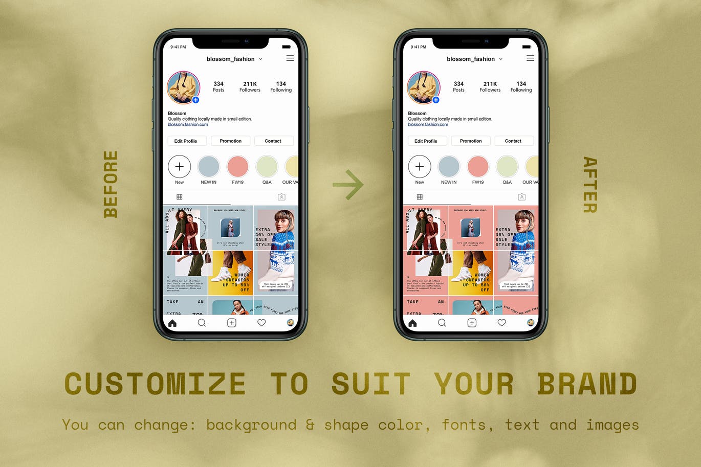 Instagram社交平台拼图设计风格设计素材包 Instagram Fashion Puzzle插图(5)