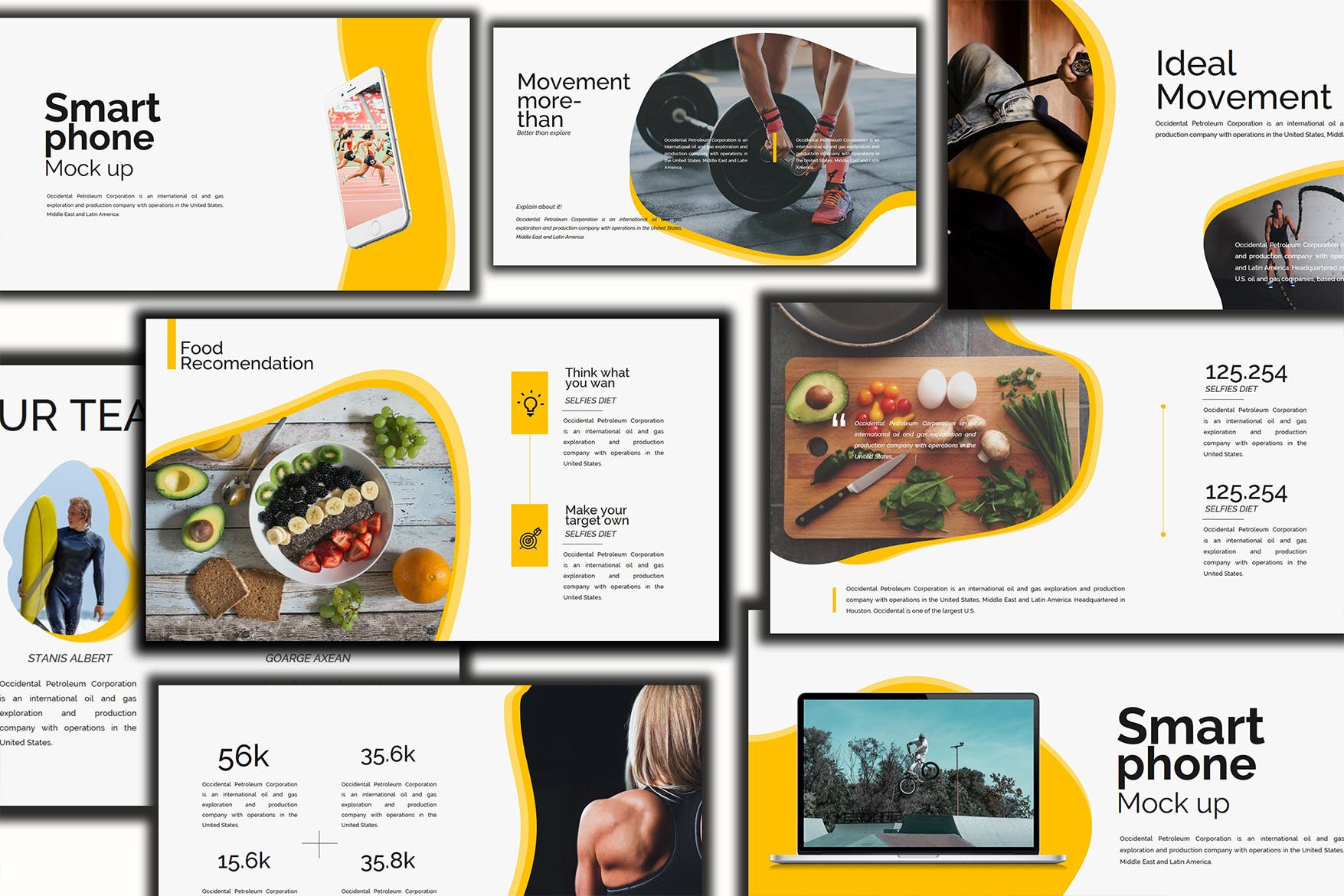 健身计划/健身俱乐部主题PPT幻灯片模板 Gesture Athletics Powerpoint Template插图(3)