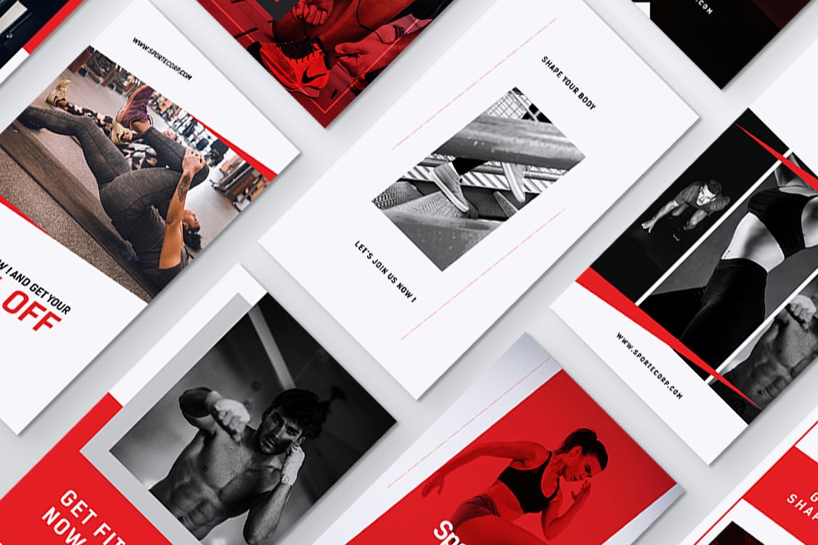 体育运动&健身主题Instagram品牌故事设计素材 SPORTE Sport Fitness & Gym Instagram Stories插图(3)