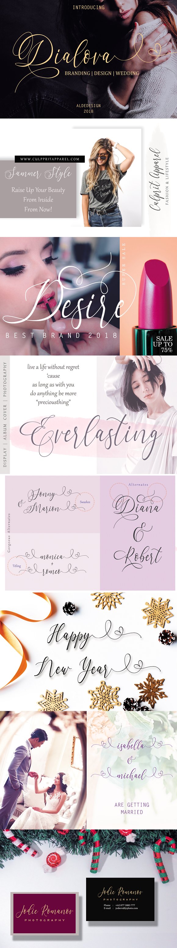 Dialova – Beautiful Calligraphy Font插图