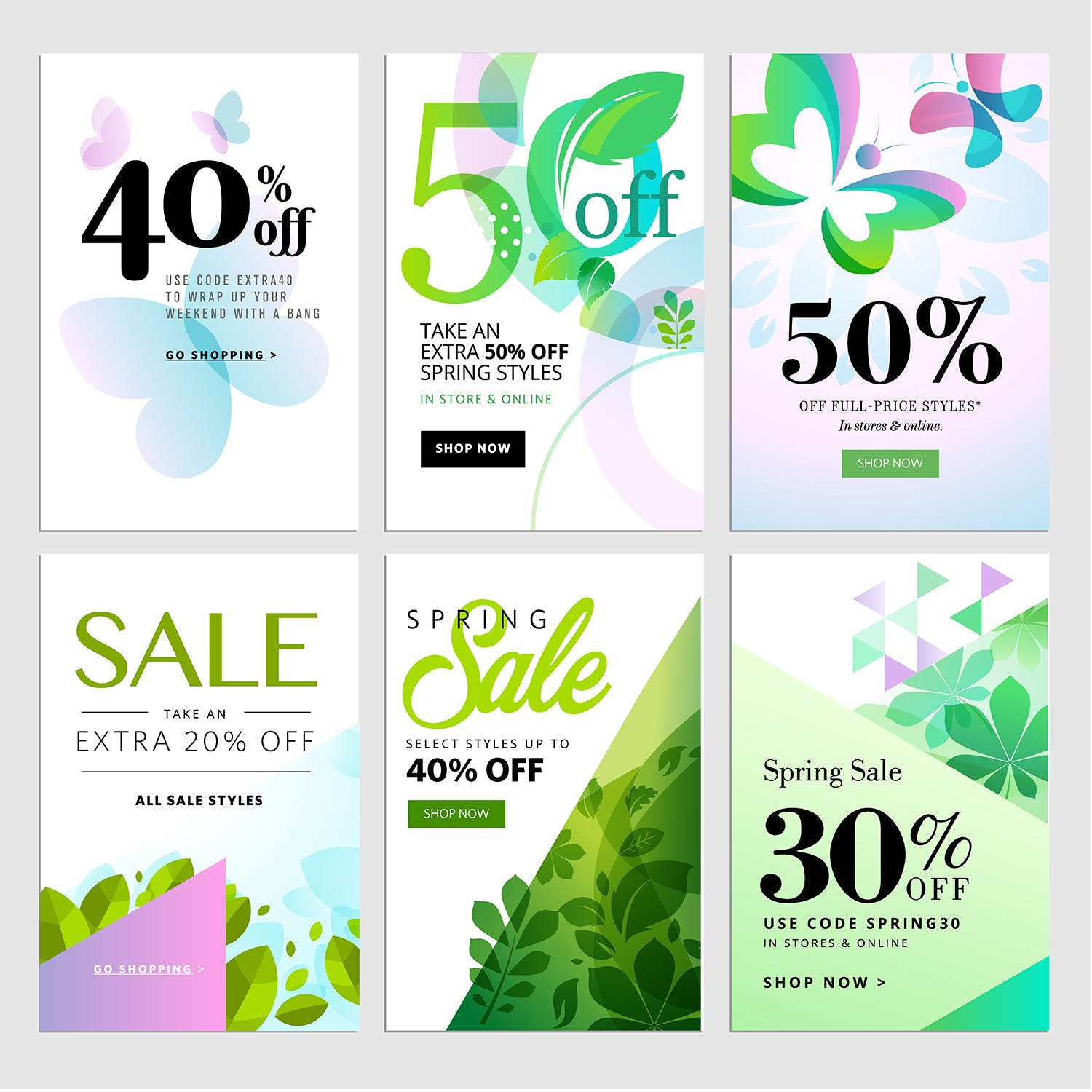 春季促销主题网站广告Banner图素材v10 Spring sale banners插图(1)