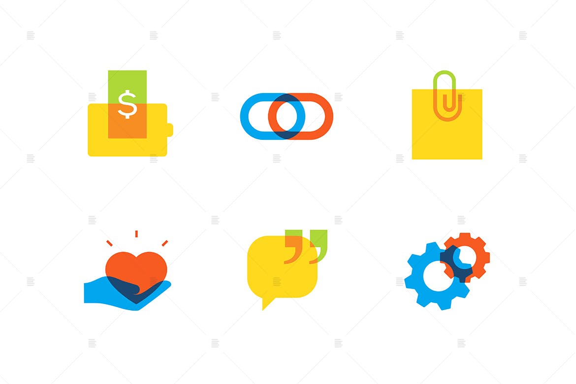 技术和社交媒体主题扁平设计风格矢量素材库精选图标集 Technology and social media – flat design icons插图(1)