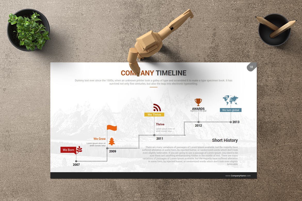 企业发展史/企业校园宣讲会素材库精选PPT模板 Bolet Powerpoint插图(4)