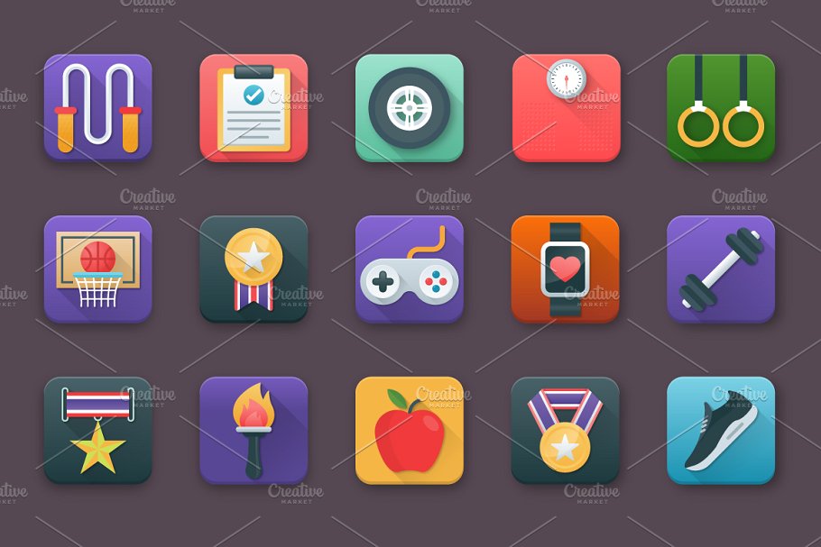 75个体育运动应用图标 75 Sports App Icons插图(5)