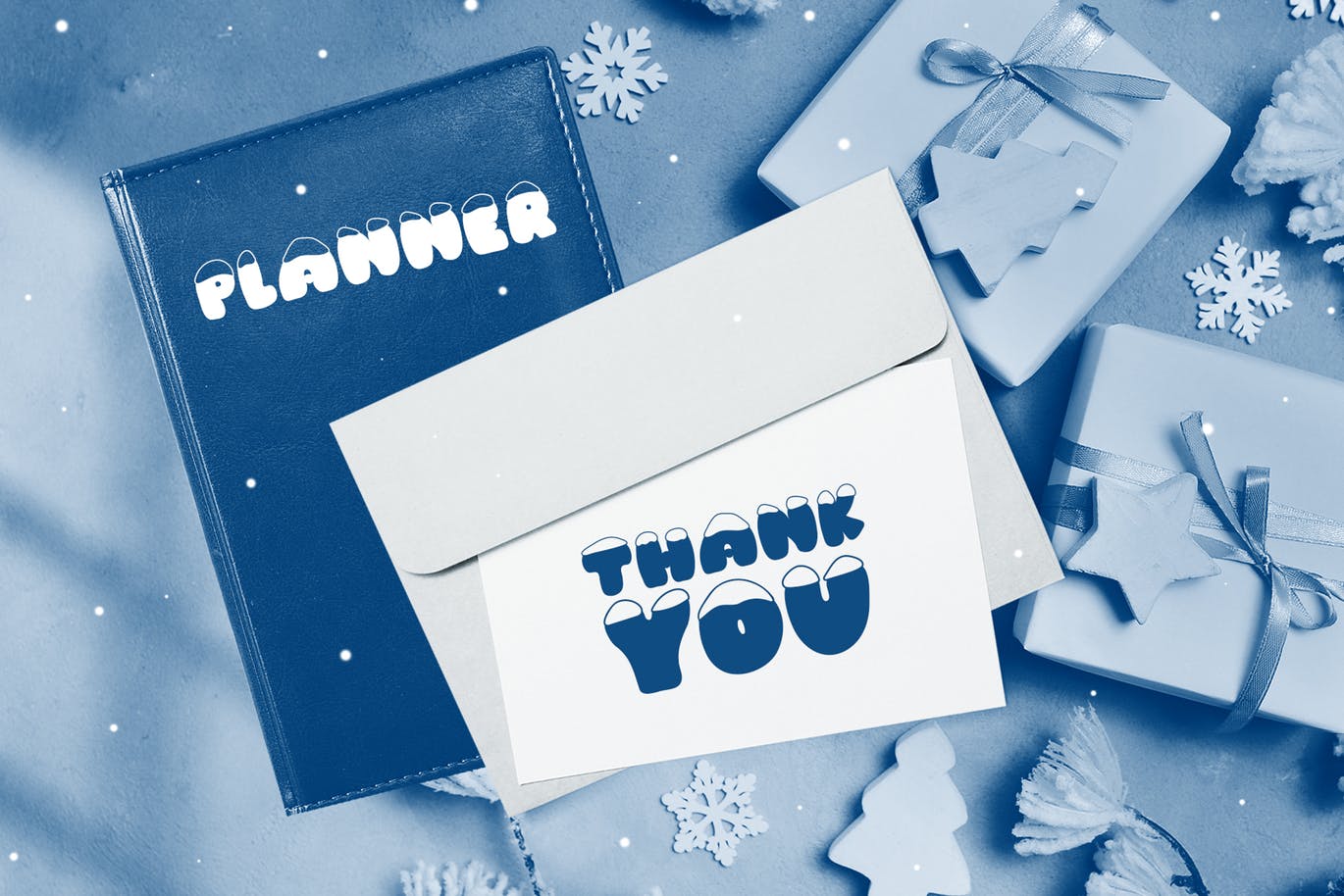 斯堪的纳维亚风格可爱积雪字体素材库精选 Frosty Joy Hand Drawn Display Font插图(7)