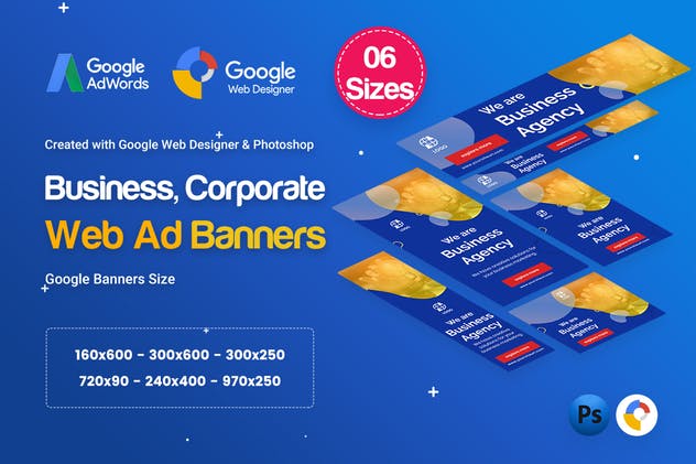 业务代理机构/品牌推广Banner素材库精选广告模板 Business Agency Banners Ad D28 – GWD插图(1)