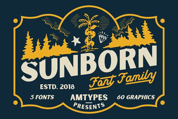 Sunborn Font Family插图
