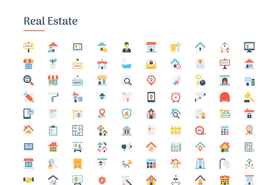 极力推荐：6150枚扁平图标 6150 Flat Icons Bundle插图(8)