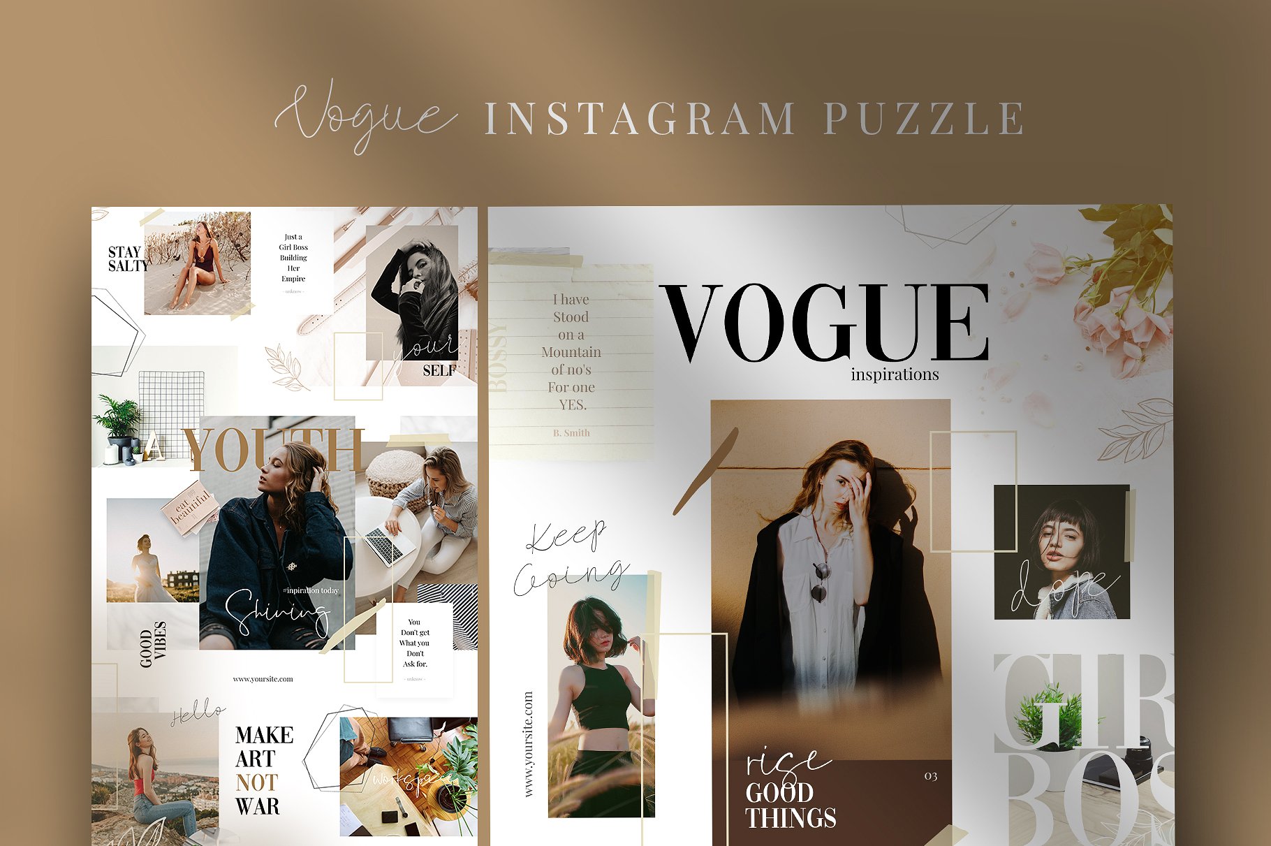 时尚高端的Instagram社交媒体拼图模板素材库精选 Vogue – instagram puzzle [psd]插图