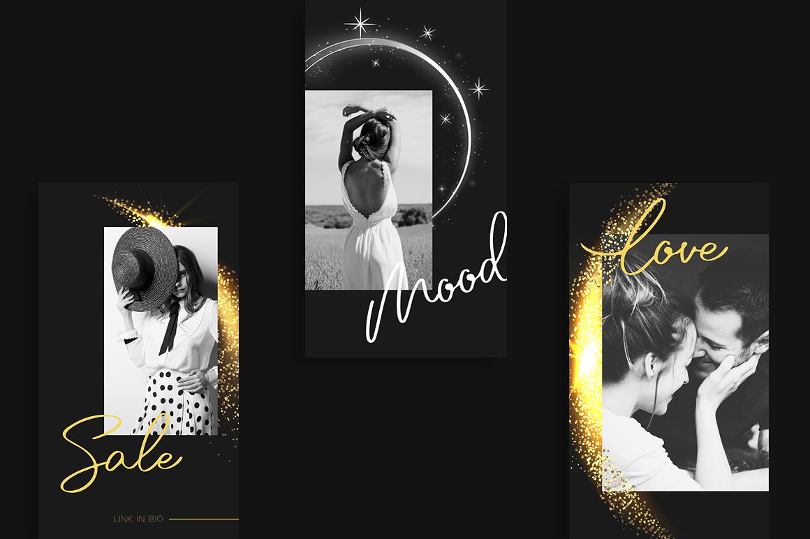 高端时尚黑色系列的Instagram故事模板素材库精选 Magic – Instagram Stories [psd,jpg,ttf]插图(4)