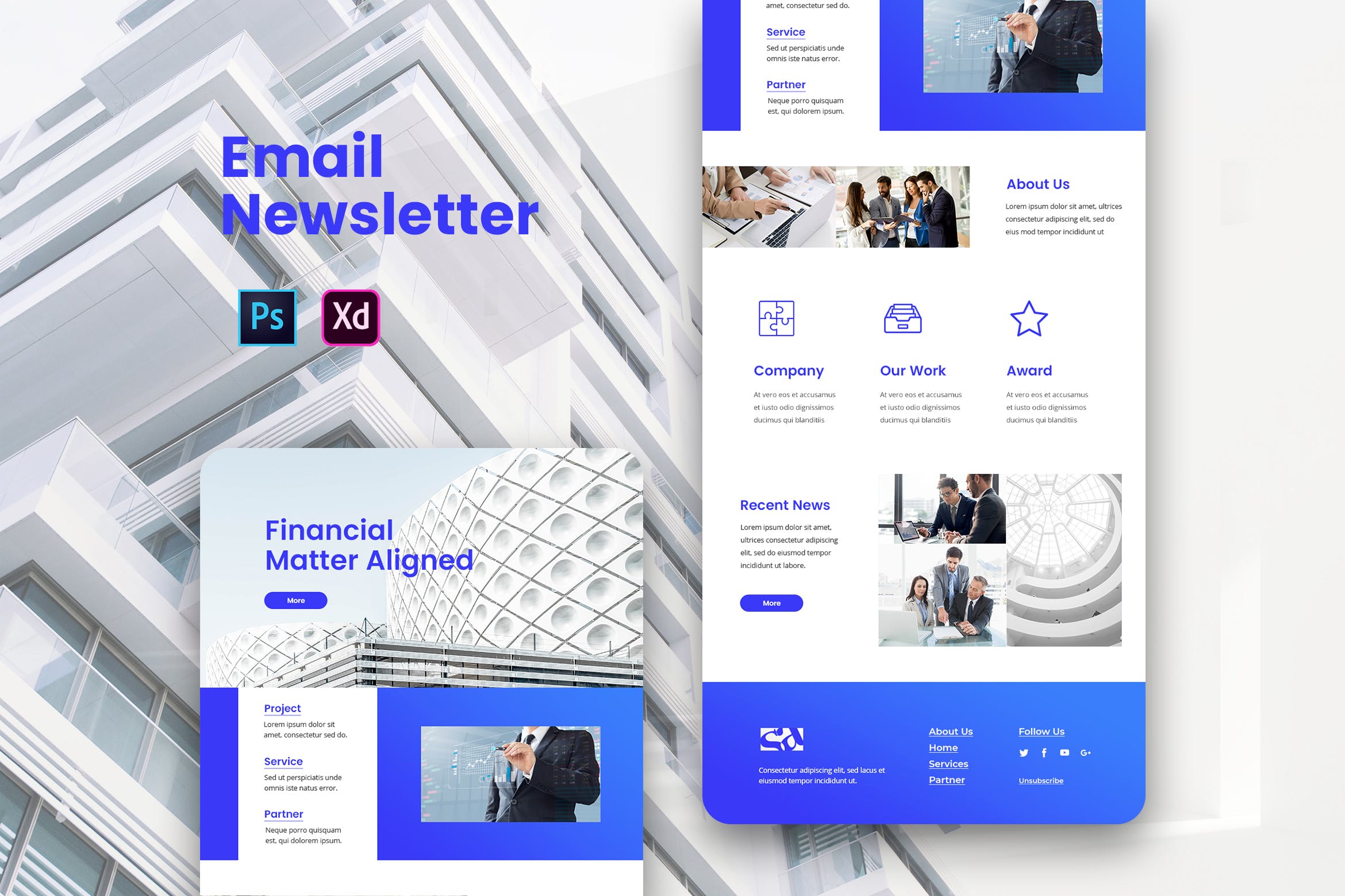 建筑设计公司宣传推广EDM邮件模板素材库精选下载 Architecture Email Newsletter插图