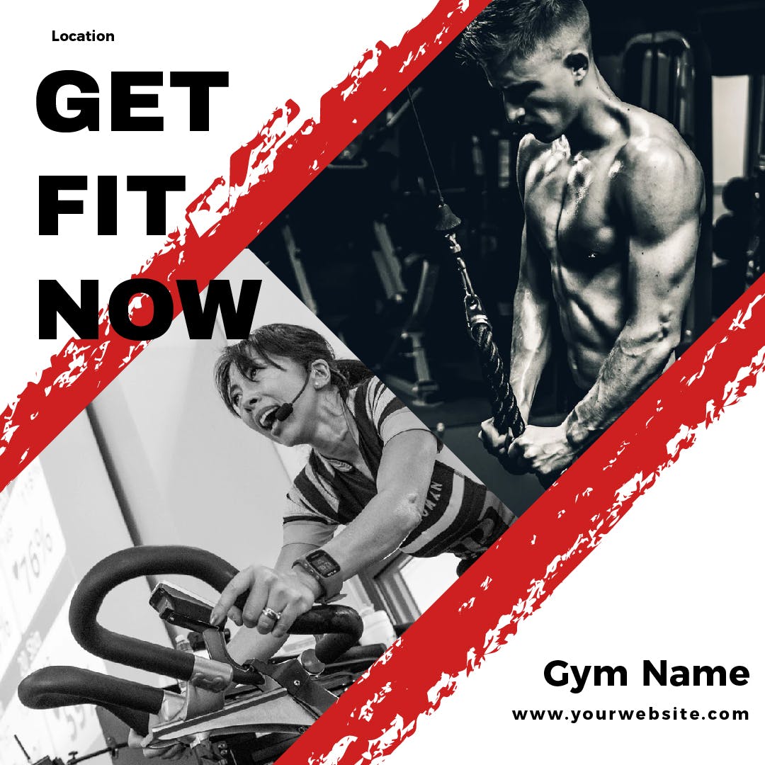 健身品牌社交媒体推广Banner图设计素材 Gym Media Banners插图(3)