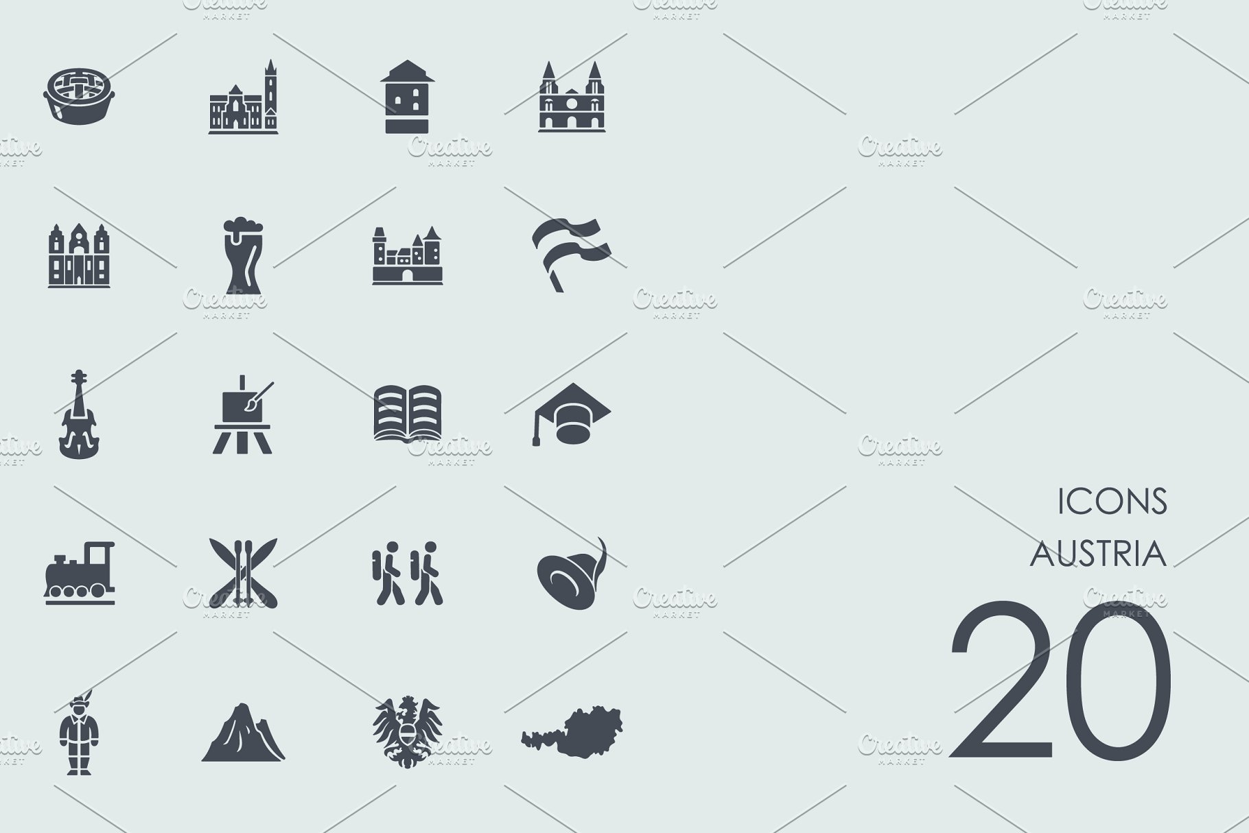 20枚澳大利亚国家相关图标 Austria icons插图