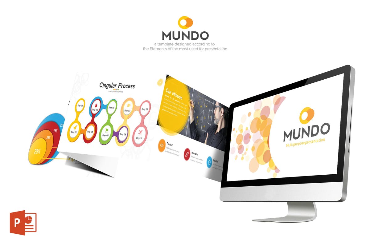 企业项目数据统计分析PPT模板 Mundo Powerpoint Template插图