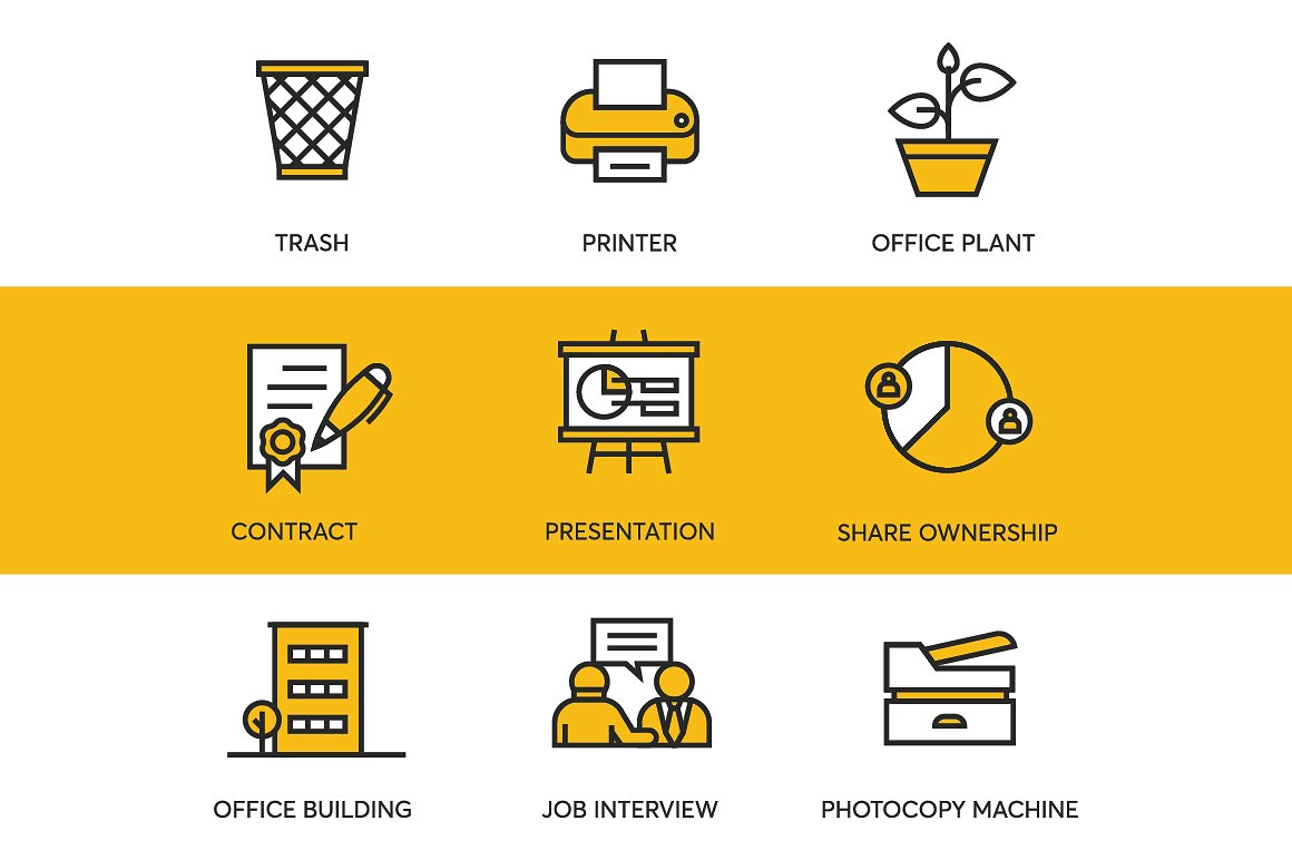 48枚办公类图标（Ai, EPS, PNG, SVG, PSD 多格式）插图(4)