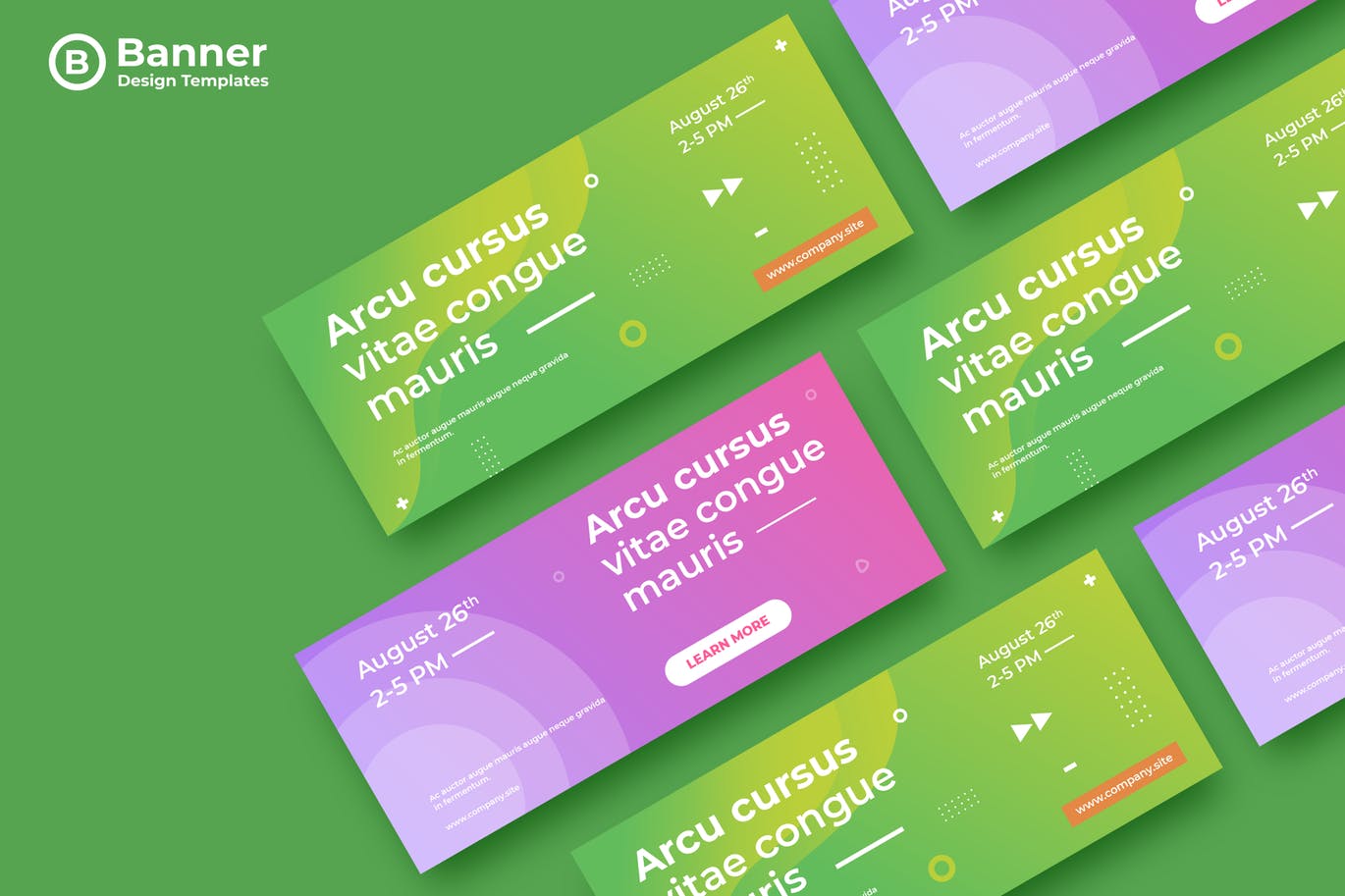 简约的时尚高端渐变色彩banner海报设计模板-3插图