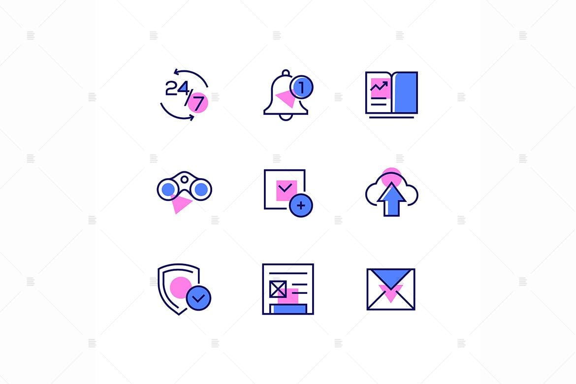 商业与管理线条设计风格矢量素材库精选图标v2 Business and management – line design style icons插图(1)