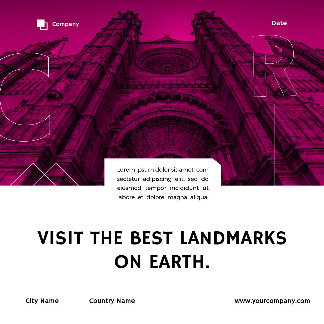 地标建筑宣传社交媒体Banner图设计模板素材库精选 Landmark Social Media Banners插图(3)