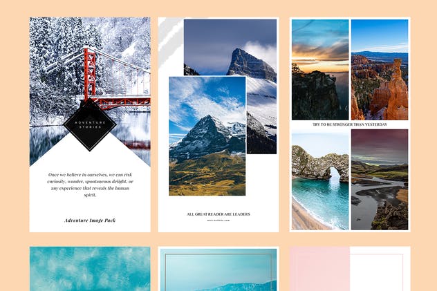 Instagram/Facebook/新浪微博社交媒体贴图模板素材库精选 Adventure Social Media Banner插图(3)