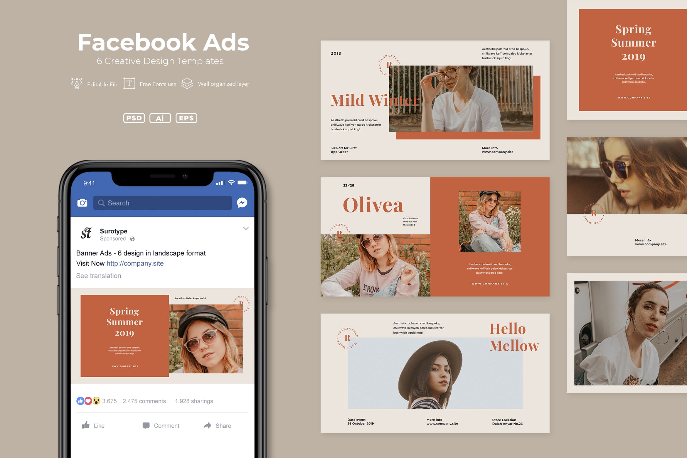 Facebook社交媒体营销素材库精选广告模板v26 ADL – Facebook Ads.v26插图