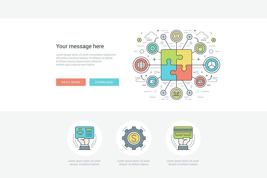 多彩扁平风线条图标 Colorful Flat Line Icons插图(10)