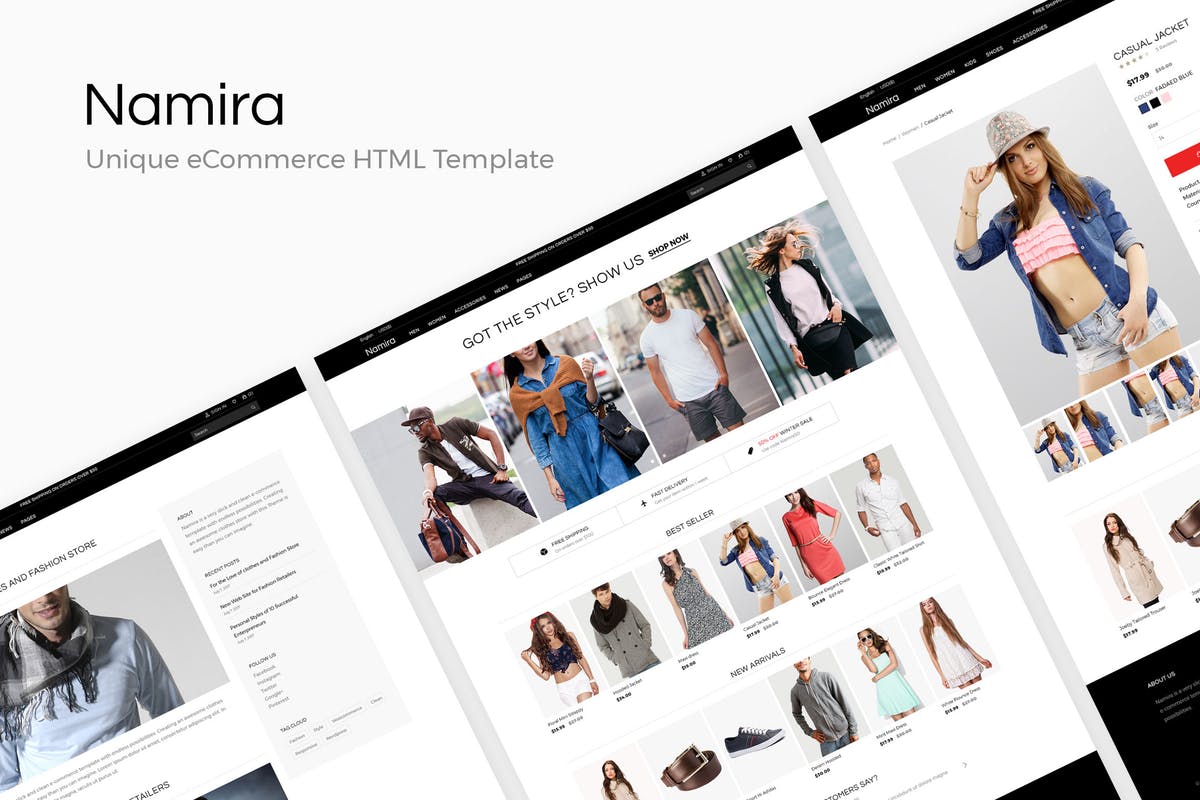 服装外贸电商网站HTML模板素材库精选 Namira | Unique eCommerce HTML Template插图