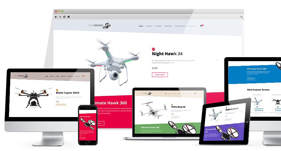 高科技产品官方网站Joomla主题模板素材库精选 Hot Drones插图(1)