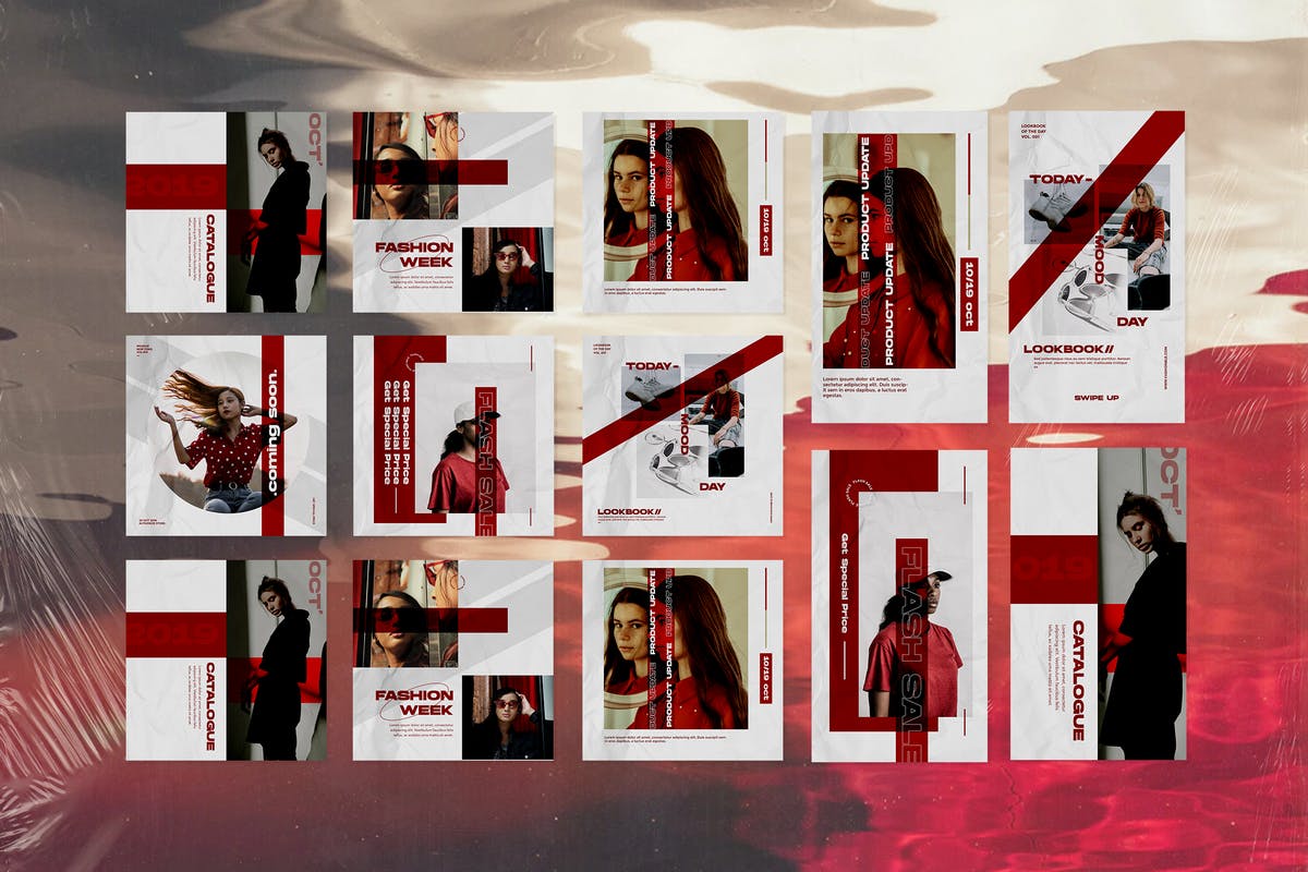 时尚服饰品牌故事Instagram社交推广贴图设计模板素材库精选 Instagram Template插图(5)