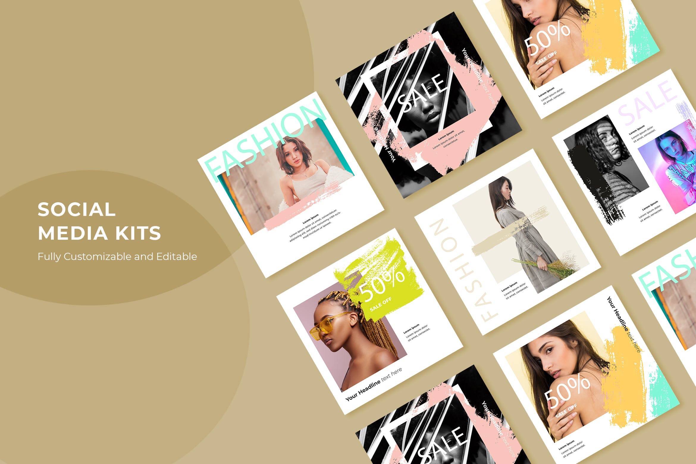 服装品牌打折促销活动社交宣传设计素材包v81 SRTP – Social Media Kit.81插图