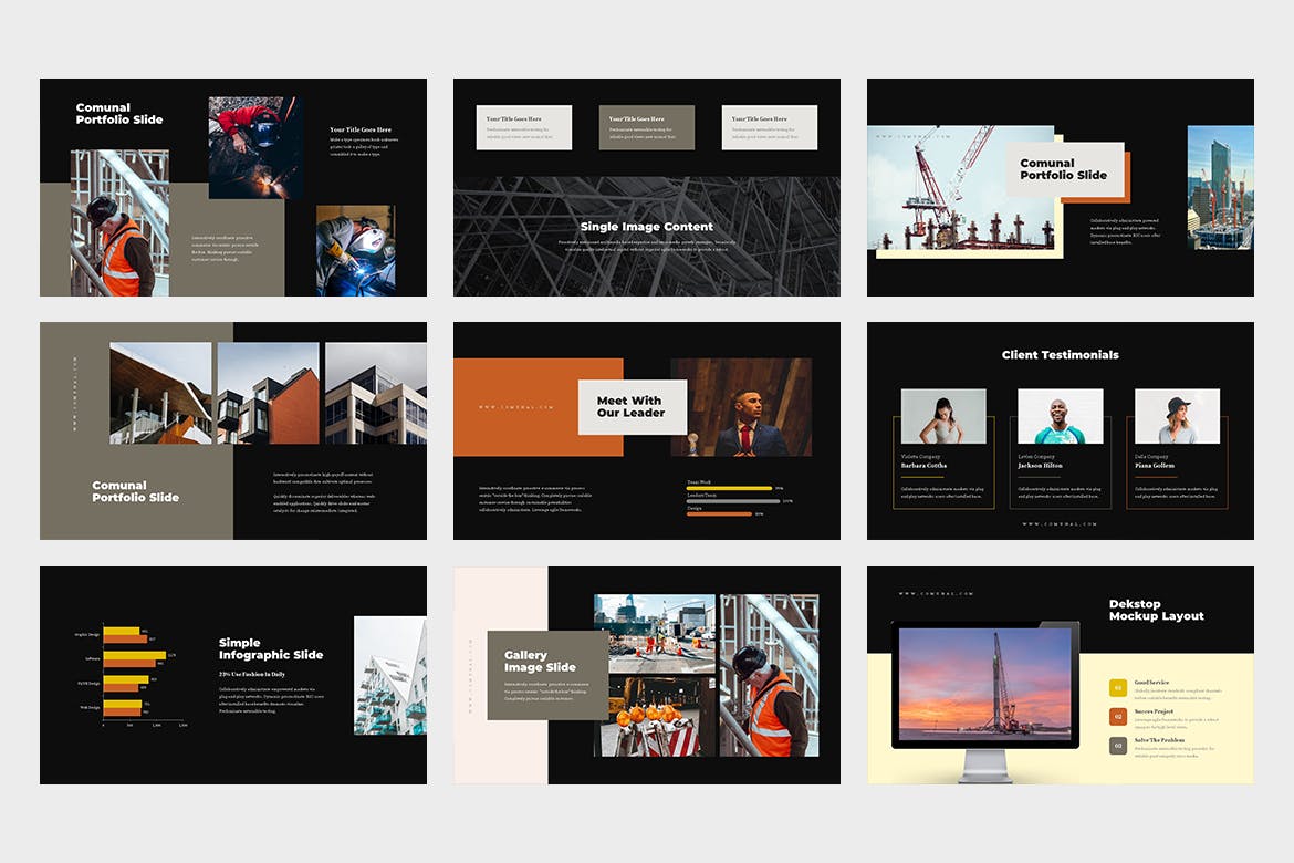 建筑与工程企业介绍/项目策划素材库精选PPT模板 Comunal : Construction & Engineering Powerpoint插图(4)