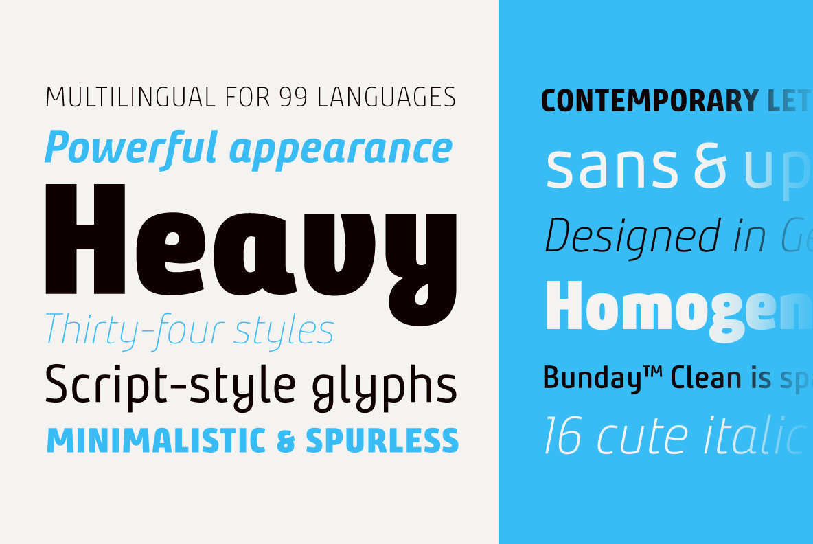 Bunday Clean Font Family插图2