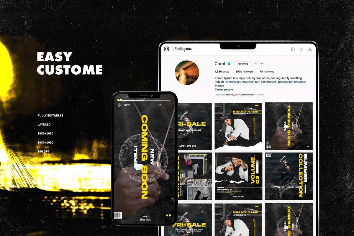 品牌新品发布Instagram社交平台推广素材 Instagram Template插图(1)