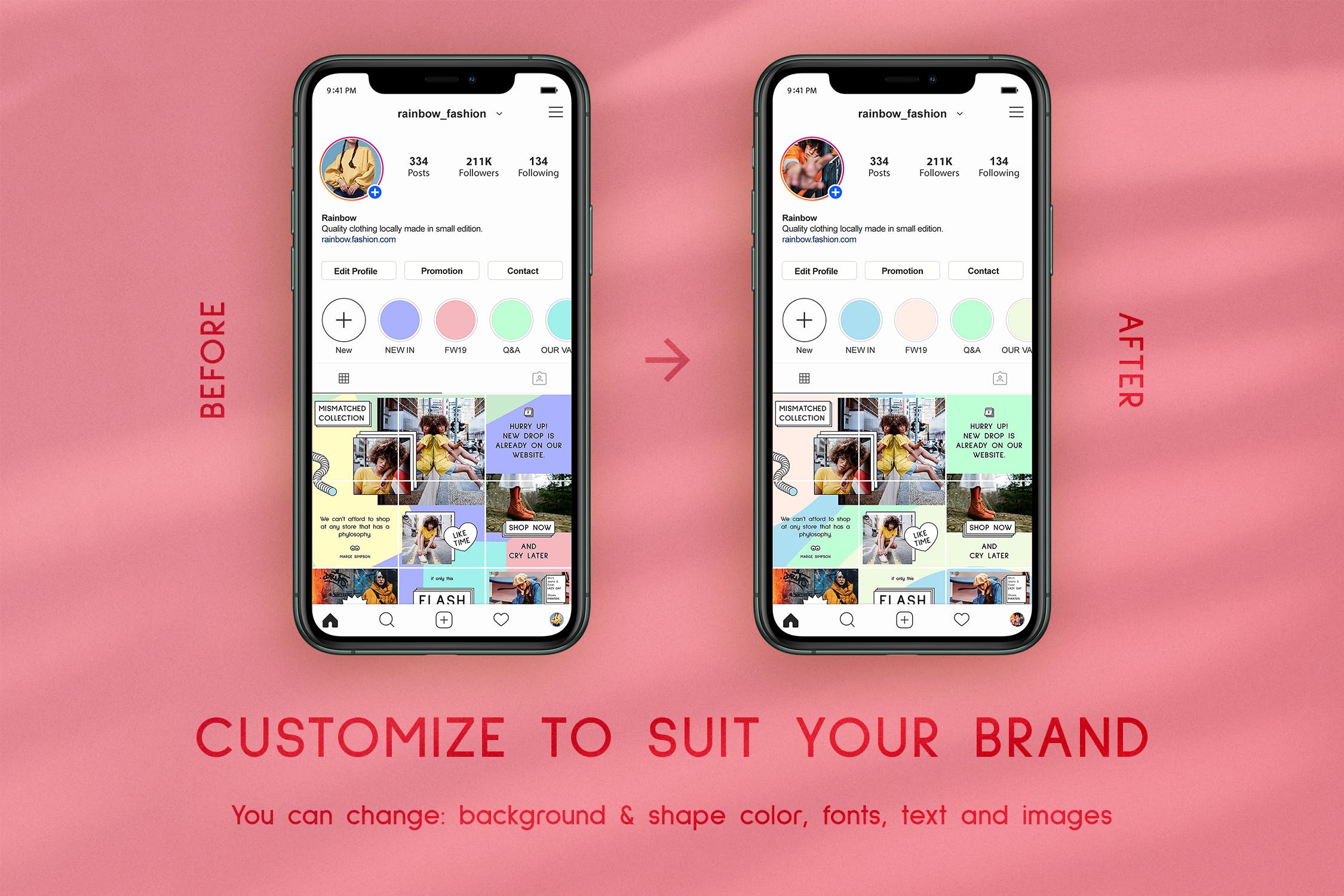 孟菲斯风格Instagram社交时尚拼图设计模板素材库精选素材 Memphis – Instagram Fashion Puzzle插图(4)