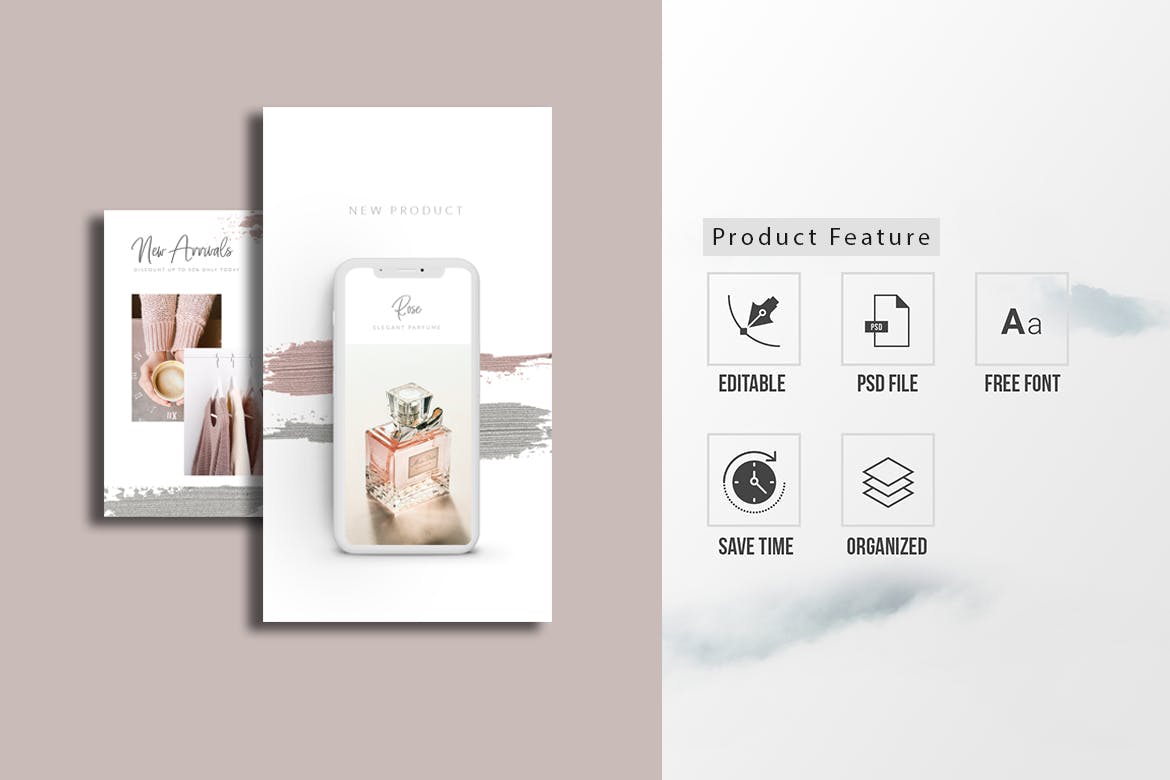 素雅风格Instagram品牌故事&贴图社交素材包 Instagram Tuscany Social Media Pack插图(1)