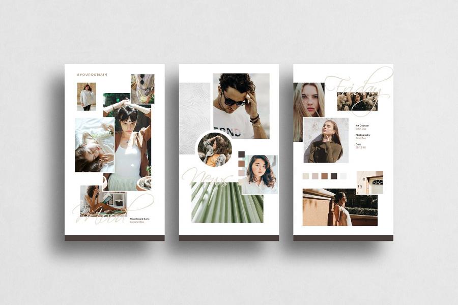 时尚生活Moodboard-Instagram故事模板素材库精选插图(4)