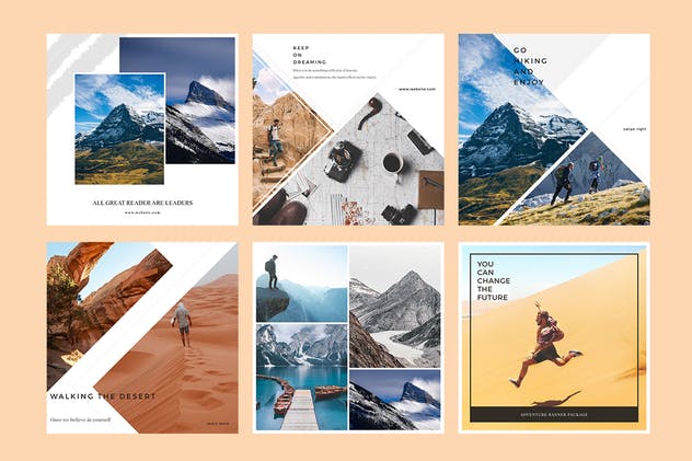 Instagram/Facebook/新浪微博社交媒体贴图模板素材库精选 Adventure Social Media Banner插图(2)