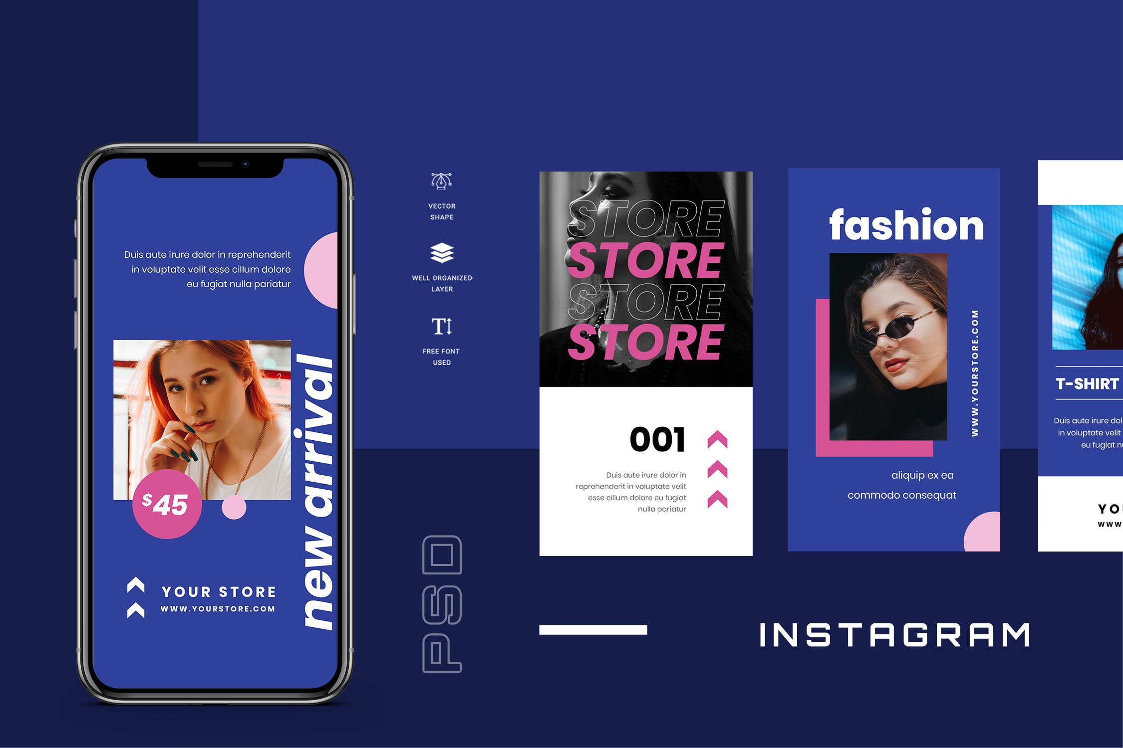 高端奢华品牌故事新媒体社交媒体营销Instagram设计素材 Seventen – Instagram Stories – Social Media Kit插图