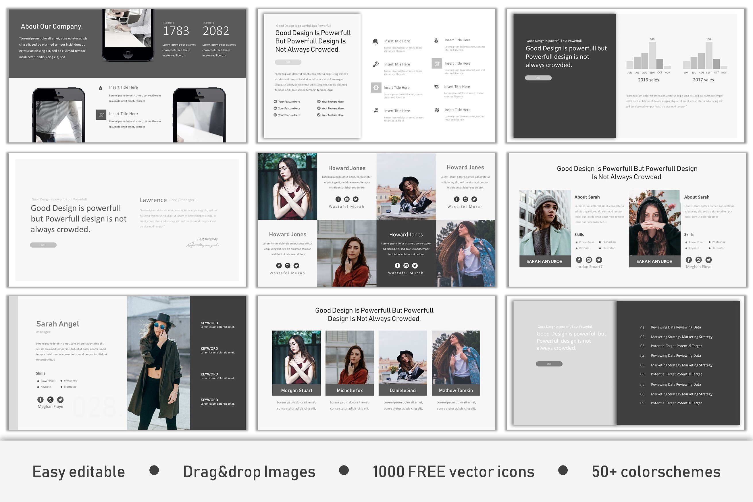 多个独特的现代幻灯片插图(6)
